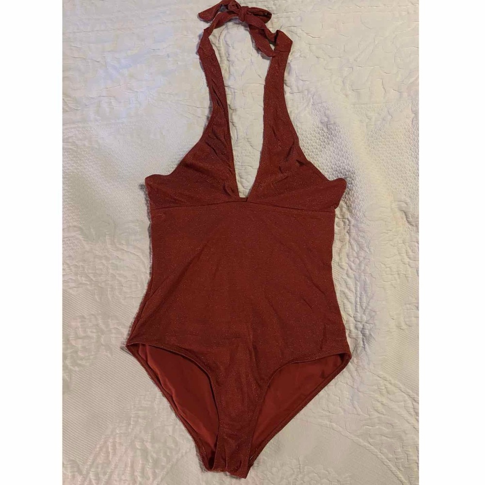 NWOT Jones New York Rusted Orange Shimmery One Piece Swimsuit